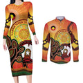 Australia NAIDOC Week Couples Matching Long Sleeve Bodycon Dress and Long Sleeve Button Shirt The Next Generation Strength Vision And Legacy