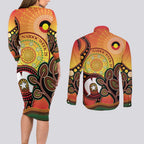 Australia NAIDOC Week Couples Matching Long Sleeve Bodycon Dress and Long Sleeve Button Shirt The Next Generation Strength Vision And Legacy