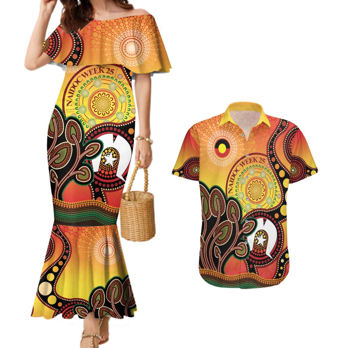 Australia NAIDOC Week Couples Matching Mermaid Dress and Hawaiian Shirt The Next Generation Strength Vision And Legacy