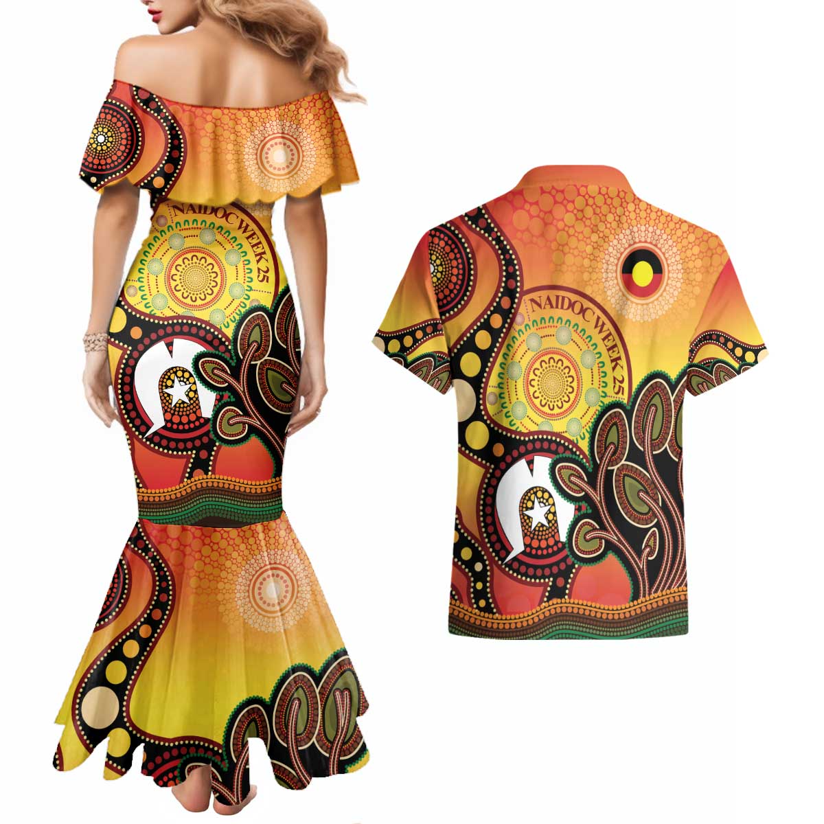 Australia NAIDOC Week Couples Matching Mermaid Dress and Hawaiian Shirt The Next Generation Strength Vision And Legacy