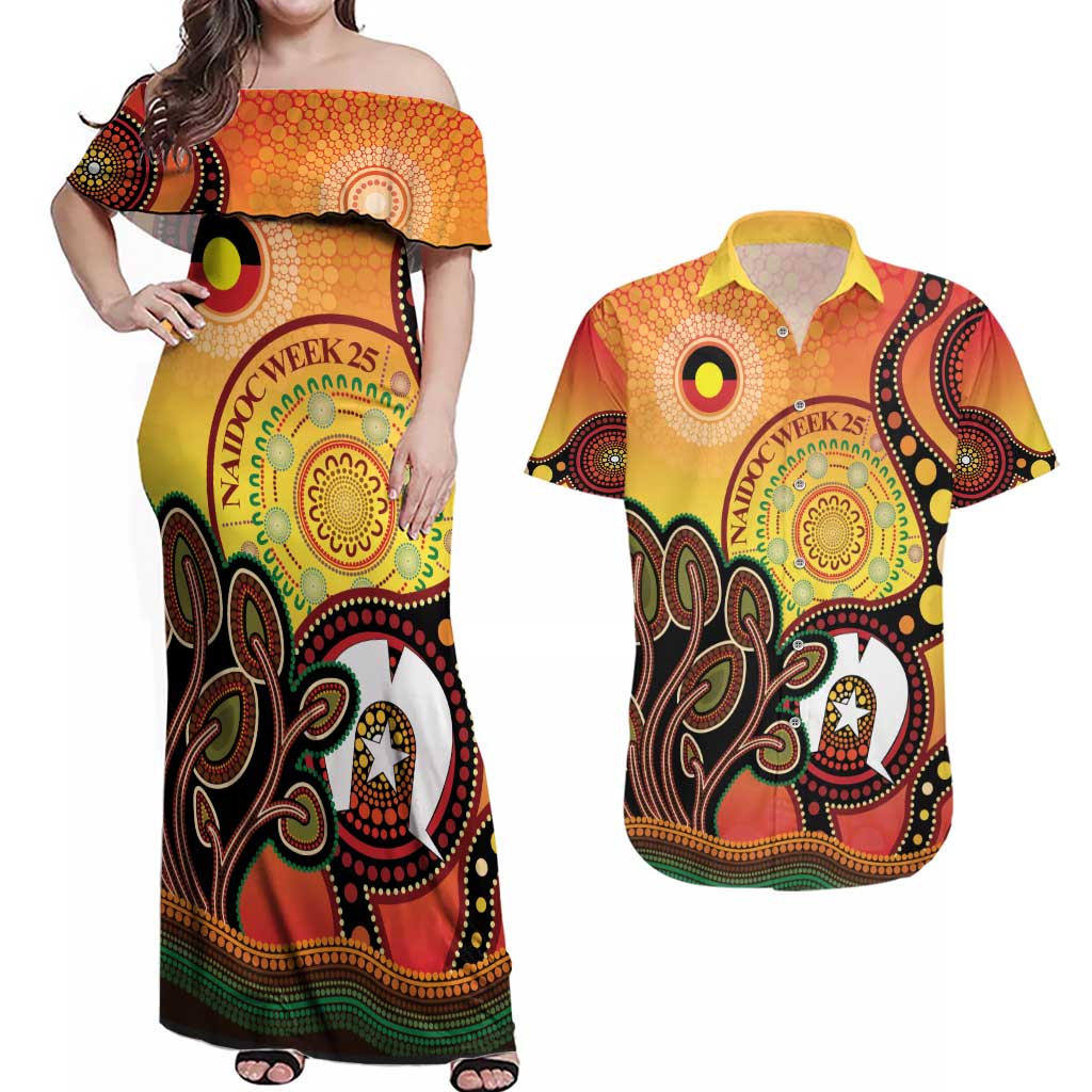 Australia NAIDOC Week Couples Matching Off Shoulder Maxi Dress and Hawaiian Shirt The Next Generation Strength Vision And Legacy