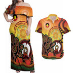 Australia NAIDOC Week Couples Matching Off Shoulder Maxi Dress and Hawaiian Shirt The Next Generation Strength Vision And Legacy