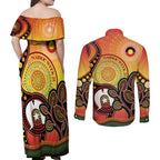 Australia NAIDOC Week Couples Matching Off Shoulder Maxi Dress and Long Sleeve Button Shirt The Next Generation Strength Vision And Legacy
