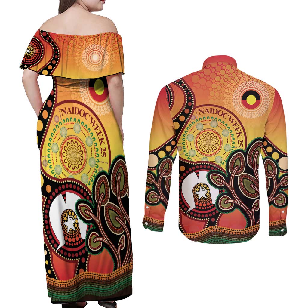 Australia NAIDOC Week Couples Matching Off Shoulder Maxi Dress and Long Sleeve Button Shirt The Next Generation Strength Vision And Legacy