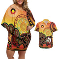 Australia NAIDOC Week Couples Matching Off Shoulder Short Dress and Hawaiian Shirt The Next Generation Strength Vision And Legacy