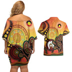 Australia NAIDOC Week Couples Matching Off Shoulder Short Dress and Hawaiian Shirt The Next Generation Strength Vision And Legacy