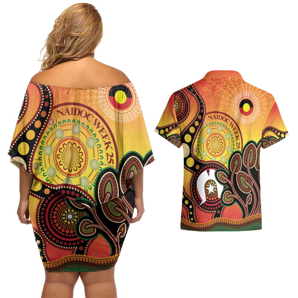 Australia NAIDOC Week Couples Matching Off Shoulder Short Dress and Hawaiian Shirt The Next Generation Strength Vision And Legacy