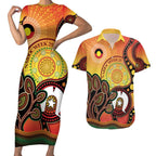 Australia NAIDOC Week Couples Matching Short Sleeve Bodycon Dress and Hawaiian Shirt The Next Generation Strength Vision And Legacy