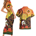 Australia NAIDOC Week Couples Matching Short Sleeve Bodycon Dress and Hawaiian Shirt The Next Generation Strength Vision And Legacy