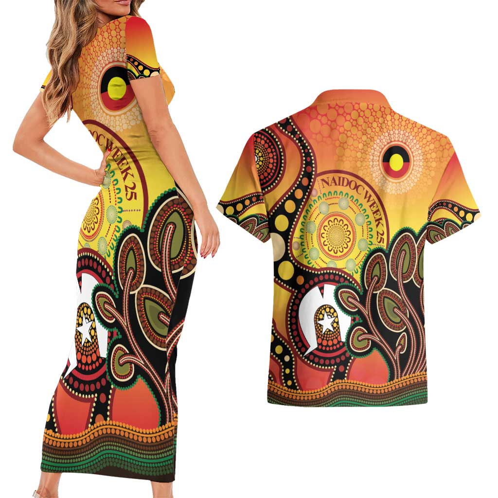 Australia NAIDOC Week Couples Matching Short Sleeve Bodycon Dress and Hawaiian Shirt The Next Generation Strength Vision And Legacy