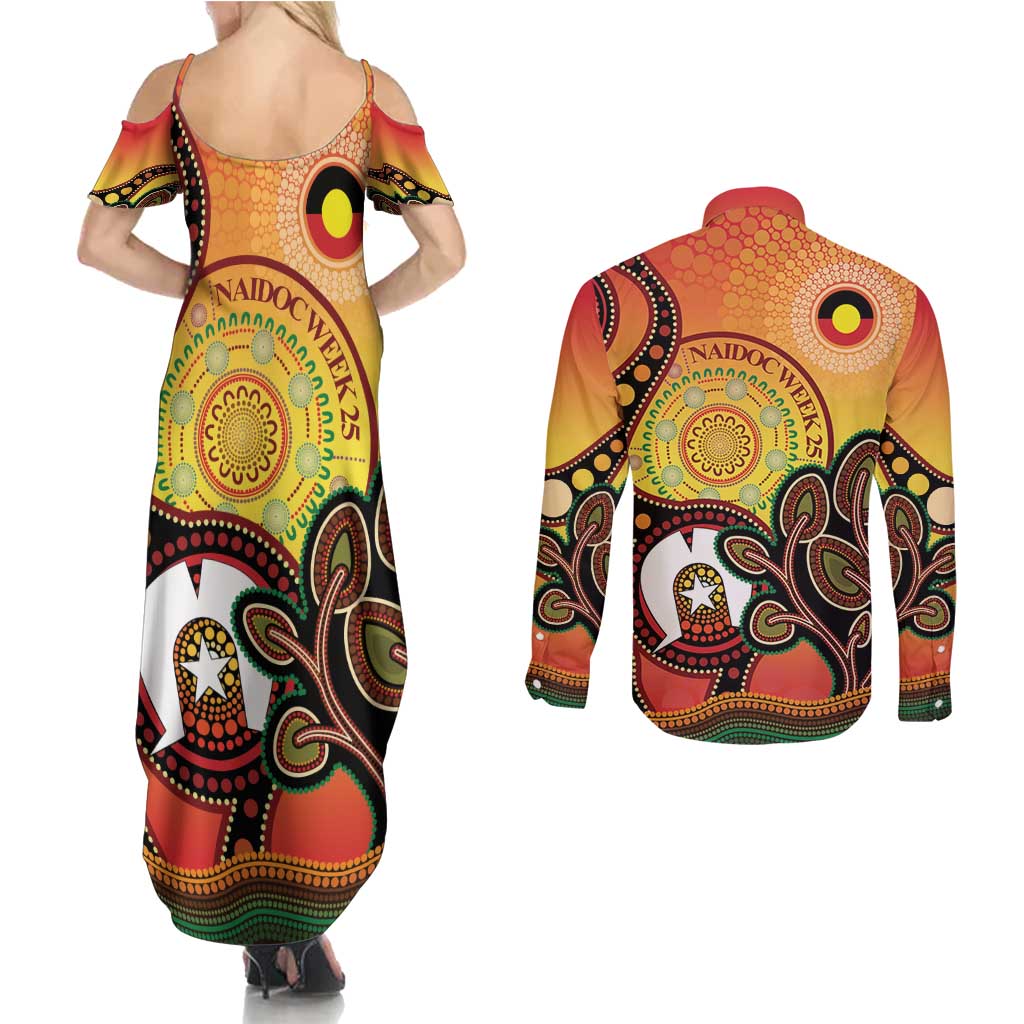 Australia NAIDOC Week Couples Matching Summer Maxi Dress and Long Sleeve Button Shirt The Next Generation Strength Vision And Legacy