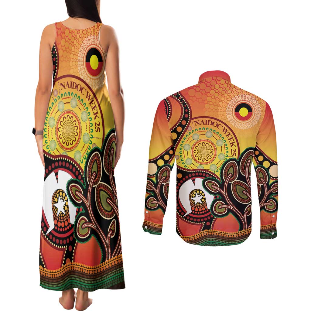 Australia NAIDOC Week Couples Matching Tank Maxi Dress and Long Sleeve Button Shirt The Next Generation Strength Vision And Legacy
