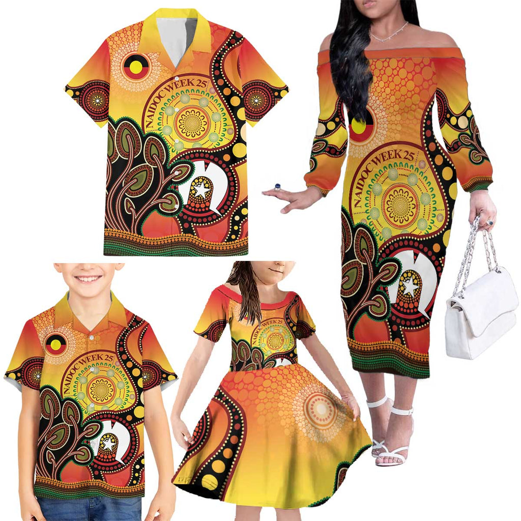Australia NAIDOC Week Family Matching Off The Shoulder Long Sleeve Dress and Hawaiian Shirt The Next Generation Strength Vision And Legacy
