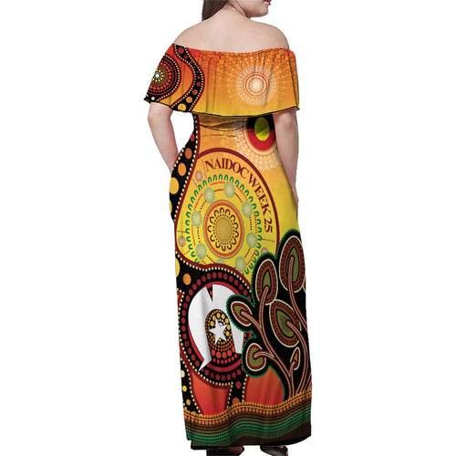 Australia NAIDOC Week Family Matching Off Shoulder Maxi Dress and Hawaiian Shirt The Next Generation Strength Vision And Legacy