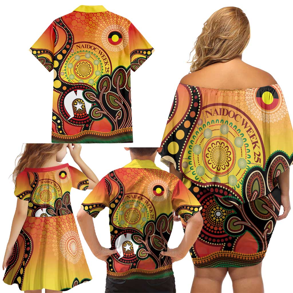 Australia NAIDOC Week Family Matching Off Shoulder Short Dress and Hawaiian Shirt The Next Generation Strength Vision And Legacy