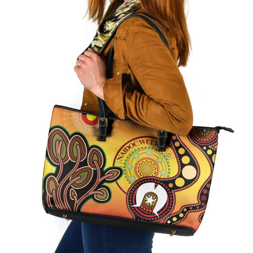 Australia NAIDOC Week Leather Tote Bag The Next Generation Strength Vision And Legacy