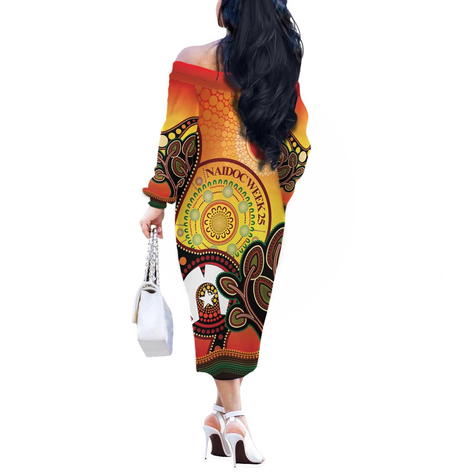 Australia NAIDOC Week Off The Shoulder Long Sleeve Dress The Next Generation Strength Vision And Legacy