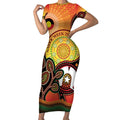 Australia NAIDOC Week Short Sleeve Bodycon Dress The Next Generation Strength Vision And Legacy