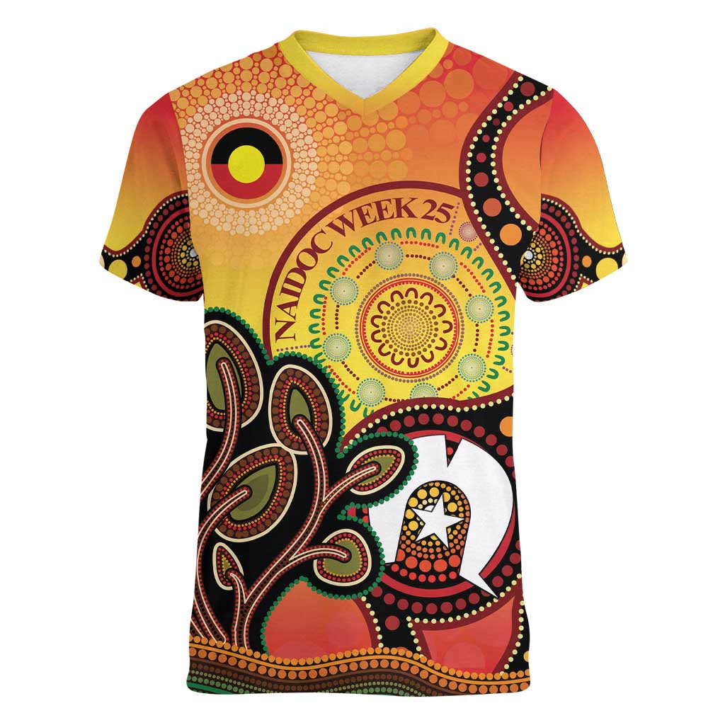 Australia NAIDOC Week Women V-Neck T-Shirt The Next Generation Strength Vision And Legacy