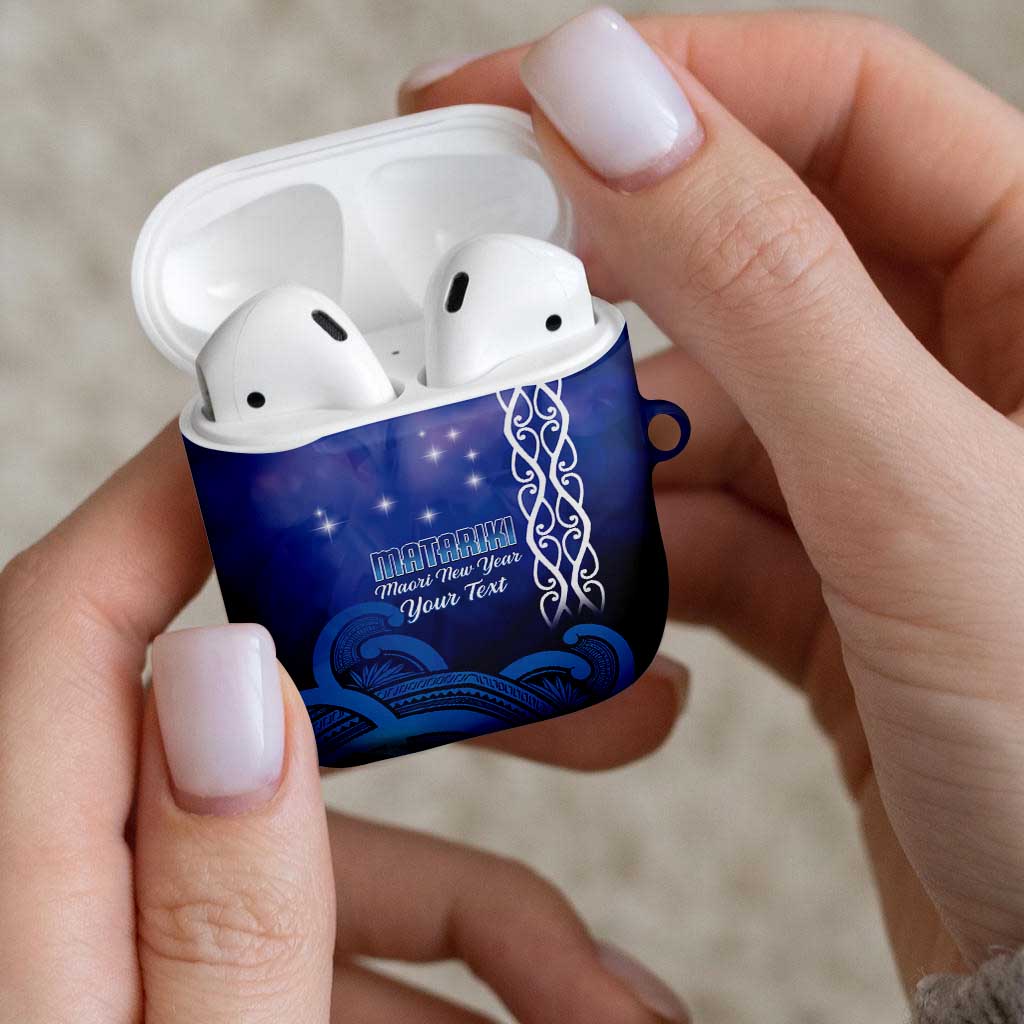 Personalised Matariki New Zealand AirPods Case Maori New Year Galaxy Koru Pattern - Aussie Hoodie