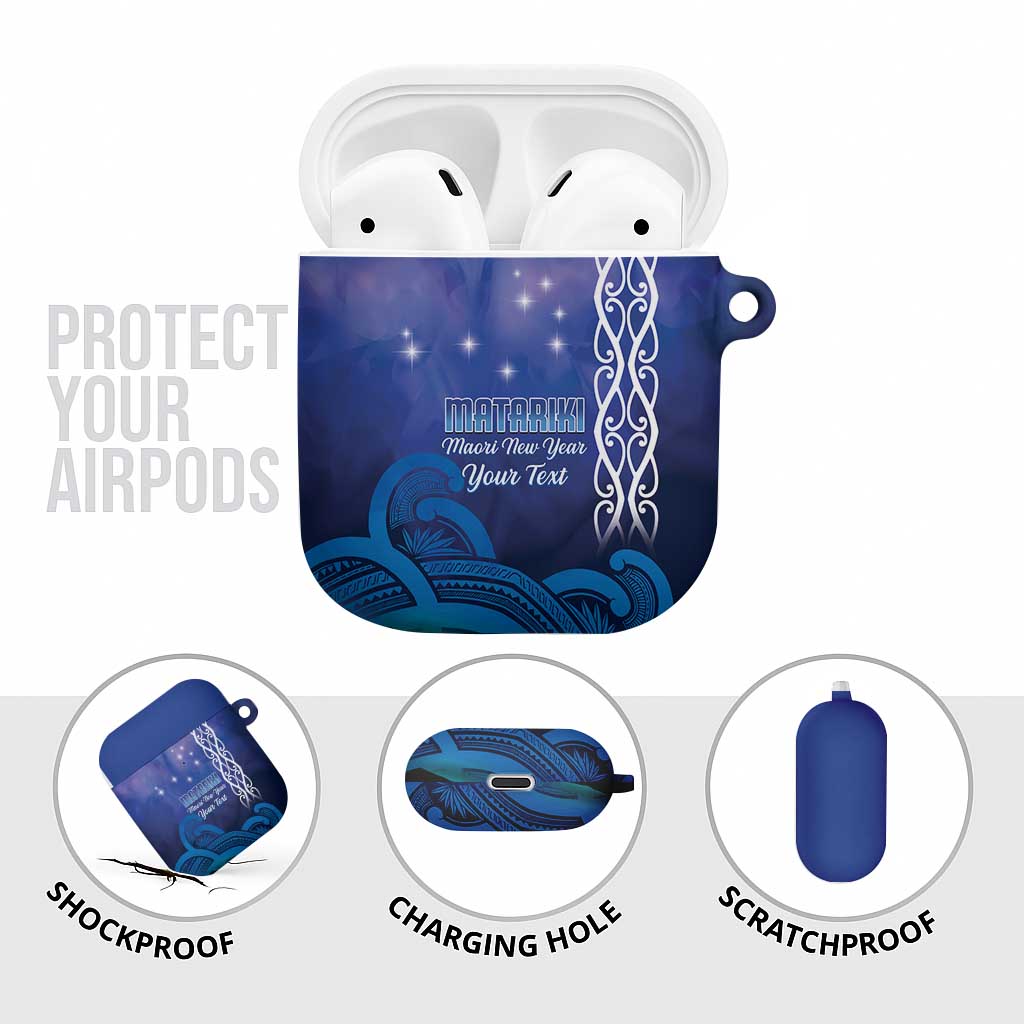 Personalised Matariki New Zealand AirPods Case Maori New Year Galaxy Koru Pattern - Aussie Hoodie