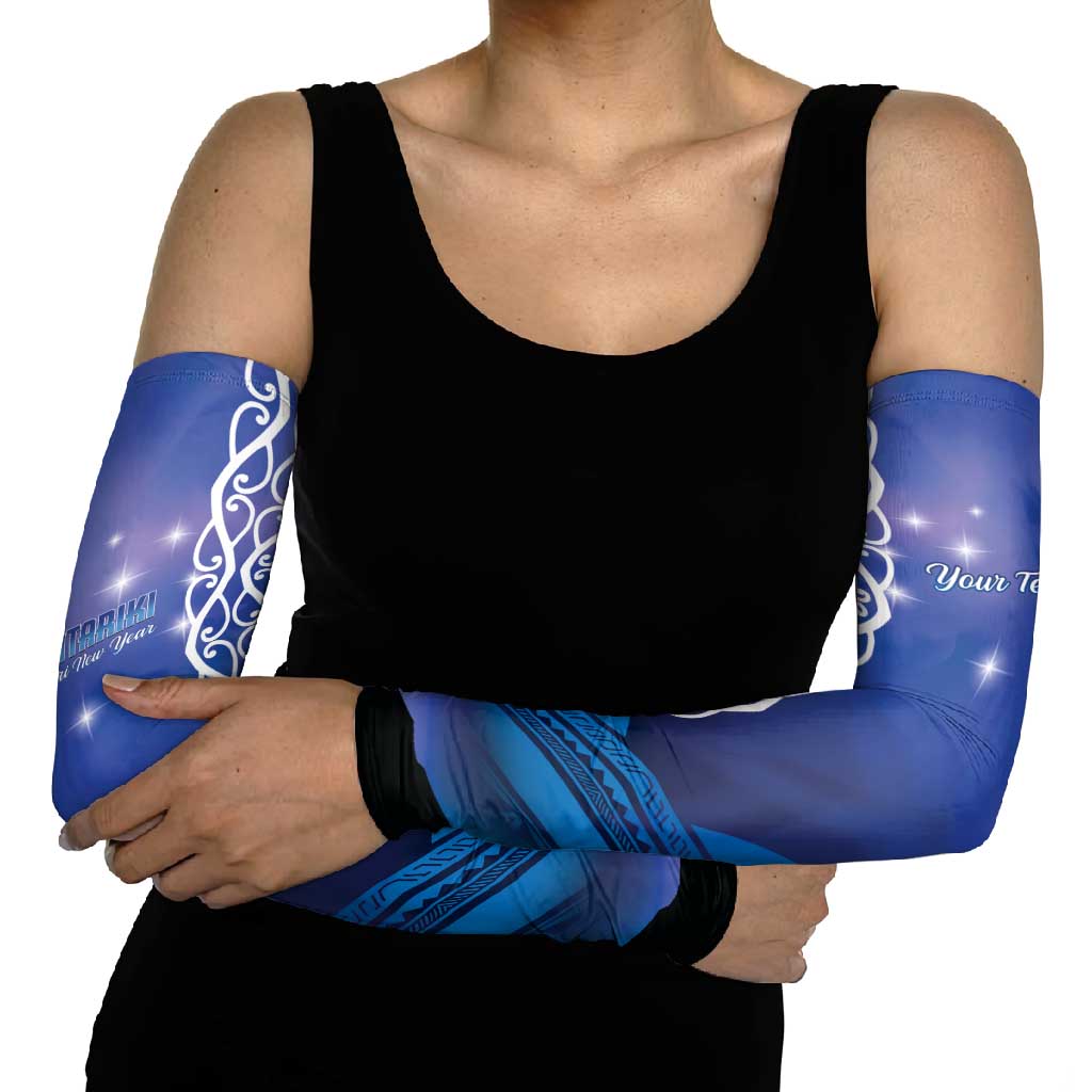 Personalised Matariki New Zealand Arm Sleeves Maori New Year Galaxy Koru Pattern - Aussie Hoodie