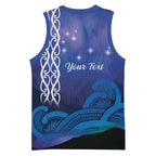 Personalised Matariki New Zealand Basketball Jersey Maori New Year Galaxy Koru Pattern - Aussie Hoodie