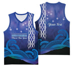 Personalised Matariki New Zealand Basketball Jersey Maori New Year Galaxy Koru Pattern - Aussie Hoodie
