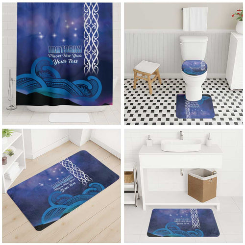 Personalised Matariki New Zealand Bathroom Set Maori New Year Galaxy Koru Pattern - Aussie Hoodie