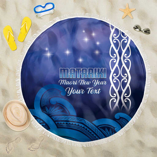 Personalised Matariki New Zealand Beach Blanket Maori New Year Galaxy Koru Pattern