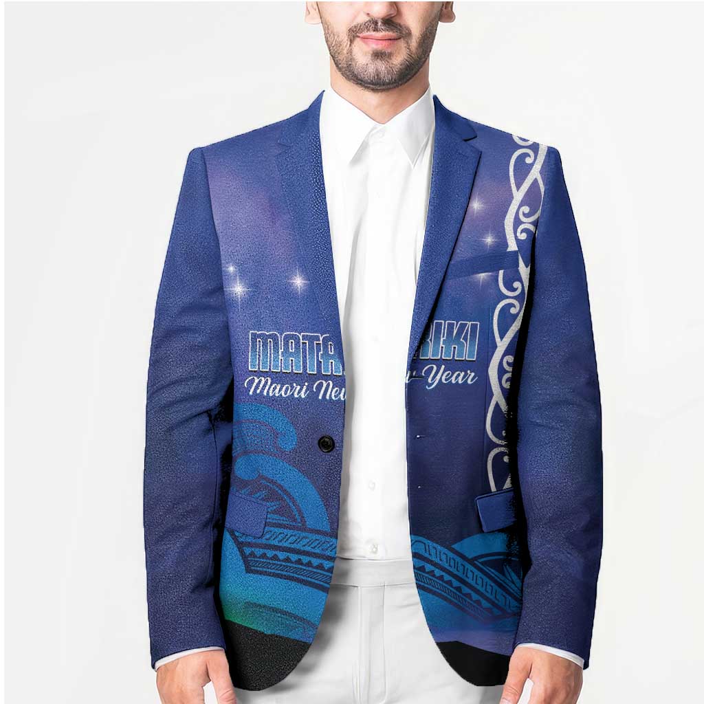 Personalised Matariki New Zealand Blazer Maori New Year Galaxy Koru Pattern - Aussie Hoodie