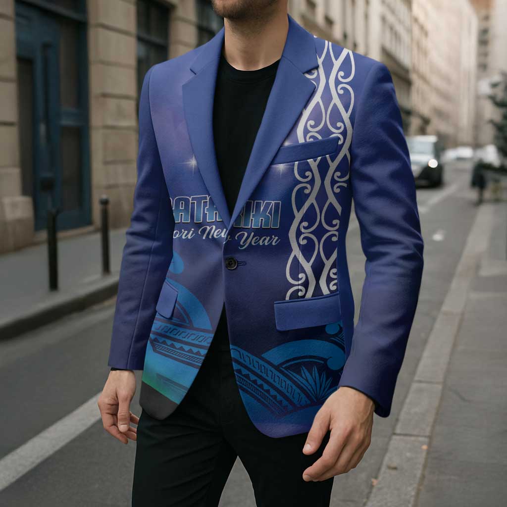 Personalised Matariki New Zealand Blazer Maori New Year Galaxy Koru Pattern - Aussie Hoodie