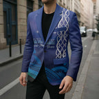 Personalised Matariki New Zealand Blazer Maori New Year Galaxy Koru Pattern - Aussie Hoodie