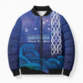 Personalised Matariki New Zealand Bomber Puffer Jacket Maori New Year Galaxy Koru Pattern - Aussie Hoodie