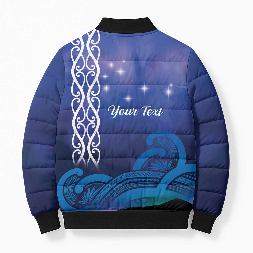 Personalised Matariki New Zealand Bomber Puffer Jacket Maori New Year Galaxy Koru Pattern - Aussie Hoodie
