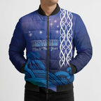 Personalised Matariki New Zealand Bomber Puffer Jacket Maori New Year Galaxy Koru Pattern - Aussie Hoodie