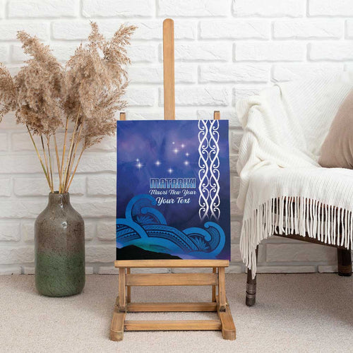 Personalised Matariki New Zealand Canvas Wall Art Maori New Year Galaxy Koru Pattern