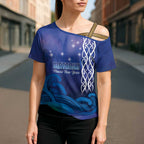 Personalised Matariki New Zealand Cross Shoulder Shirt Maori New Year Galaxy Koru Pattern - Aussie Hoodie