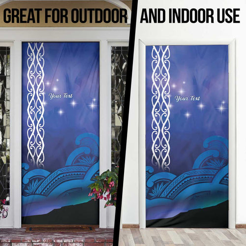 Personalised Matariki New Zealand Door Cover Maori New Year Galaxy Koru Pattern - Aussie Hoodie