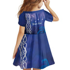 Personalised Matariki New Zealand Family Matching Off Shoulder Maxi Dress and Hawaiian Shirt Maori New Year Galaxy Koru Pattern