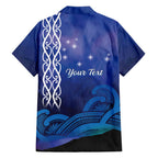 Personalised Matariki New Zealand Family Matching Off Shoulder Short Dress and Hawaiian Shirt Maori New Year Galaxy Koru Pattern