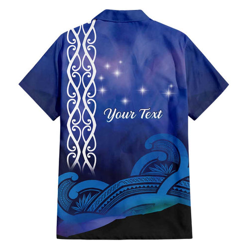 Personalised Matariki New Zealand Family Matching Off Shoulder Short Dress and Hawaiian Shirt Maori New Year Galaxy Koru Pattern