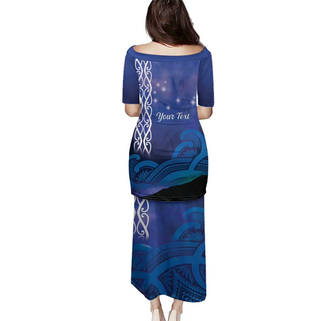 Personalised Matariki New Zealand Family Matching Puletasi and Hawaiian Shirt Maori New Year Galaxy Koru Pattern