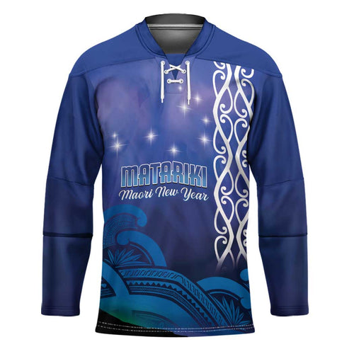Personalised Matariki New Zealand Hockey Jersey Maori New Year Galaxy Koru Pattern - Aussie Hoodie