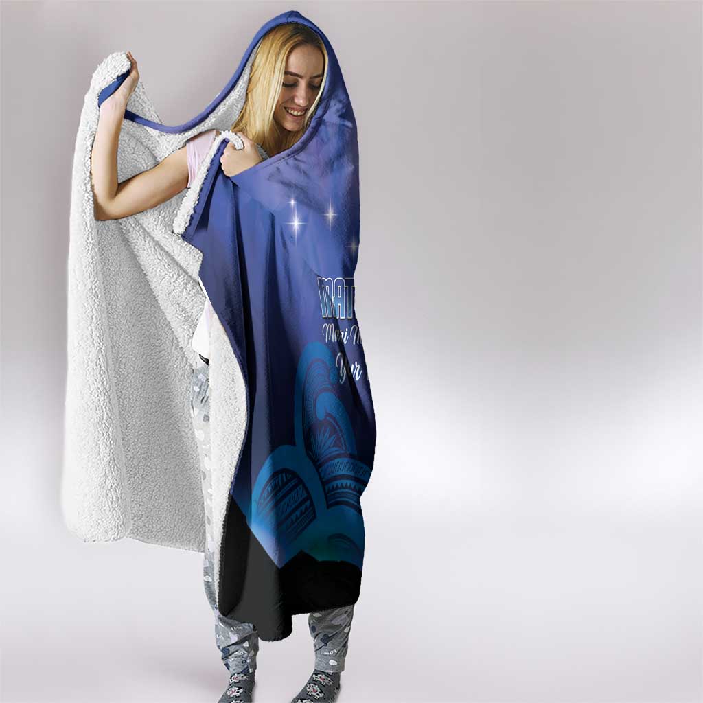 Personalised Matariki New Zealand Hooded Blanket Maori New Year Galaxy Koru Pattern