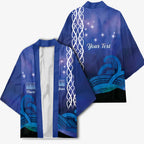 Personalised Matariki New Zealand Kimono Maori New Year Galaxy Koru Pattern - Aussie Hoodie