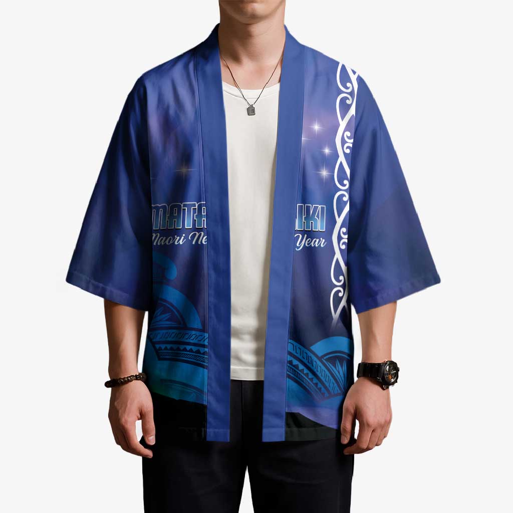 Personalised Matariki New Zealand Kimono Maori New Year Galaxy Koru Pattern - Aussie Hoodie