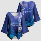 Personalised Matariki New Zealand Kimono Sleeve Blouse Maori New Year Galaxy Koru Pattern - Aussie Hoodie