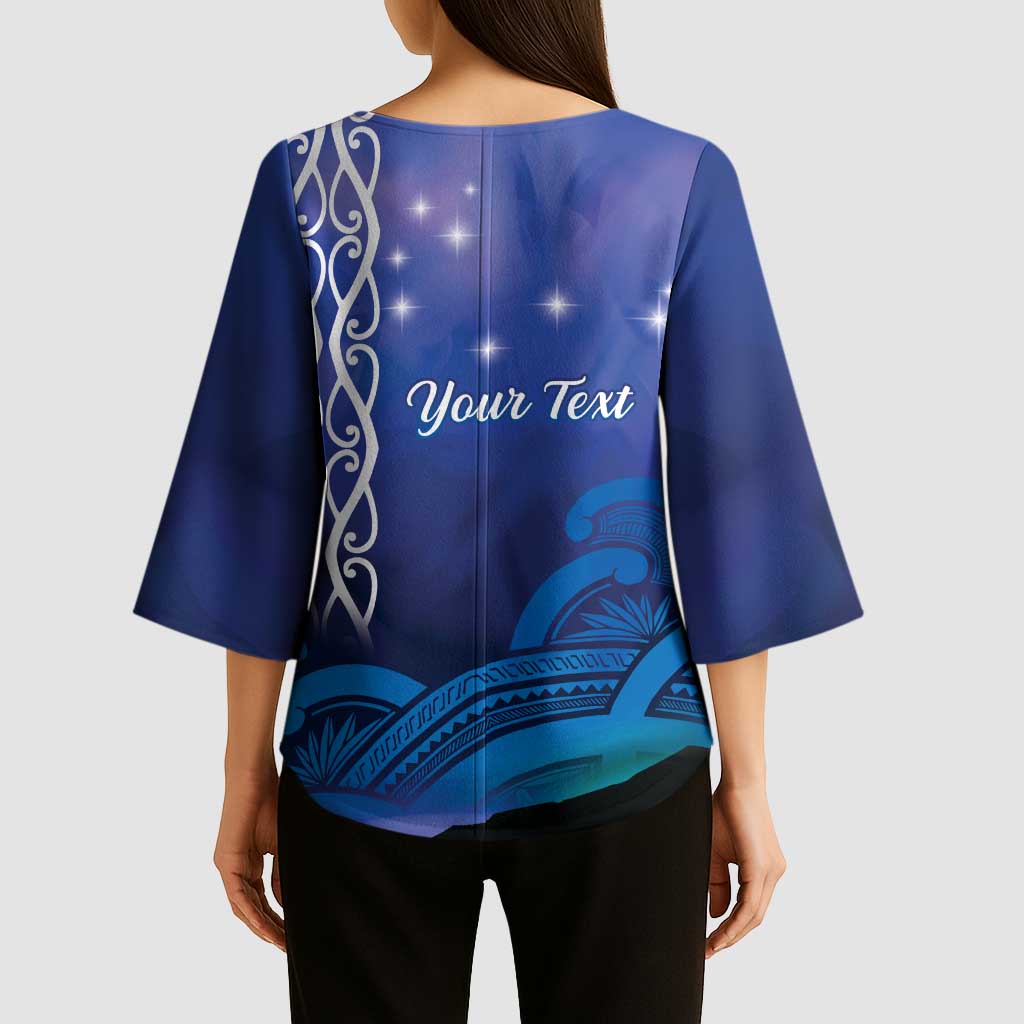 Personalised Matariki New Zealand Kimono Sleeve Blouse Maori New Year Galaxy Koru Pattern - Aussie Hoodie