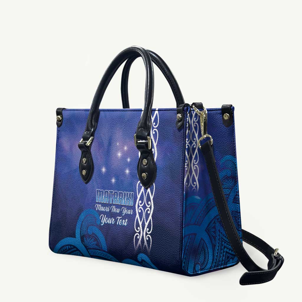 Personalised Matariki New Zealand Leather Bag Maori New Year Galaxy Koru Pattern - Aussie Hoodie